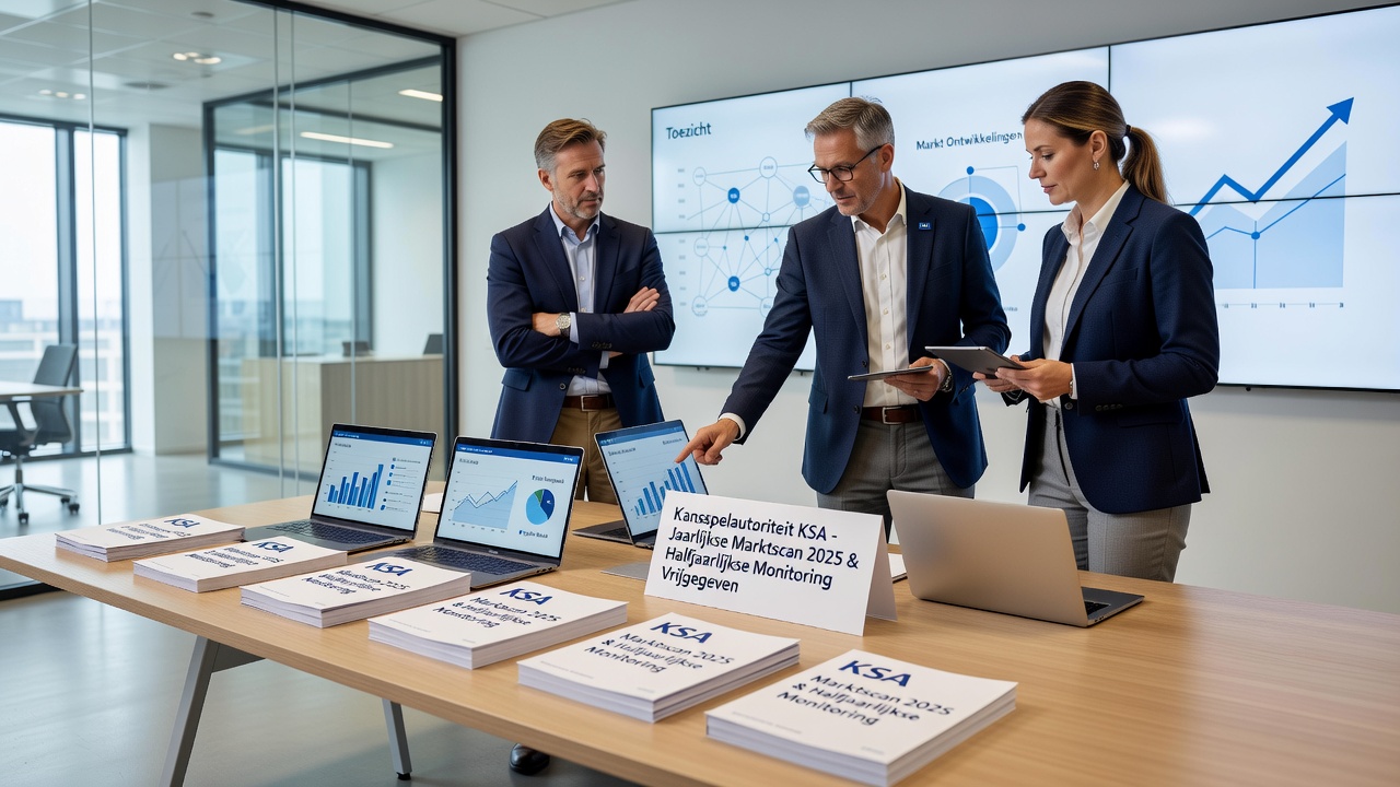 Grafiek met inkomstenontwikkeling en marktaandelen in de Nederlandse online goksector